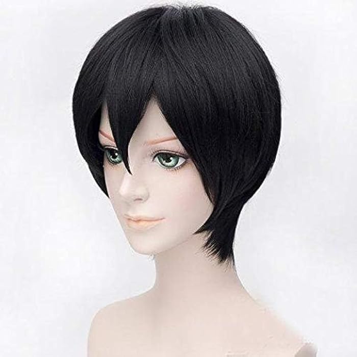 Men's Black Short Straight Hair Wig - Image 3